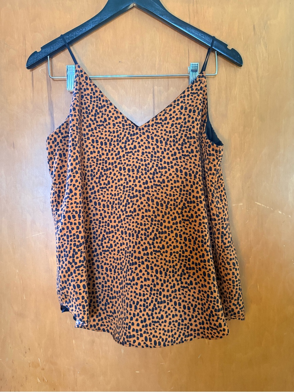 Express Leopard-Print V-Neck Cami in Tan and Black